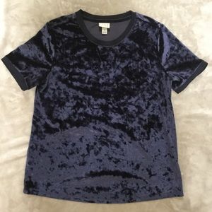 Target Navy Velour Top